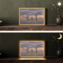 Zonsondergang - Moskee - Wolken - Islamitisch Light Box met kabel (Tafellamp) klein -sfeer3