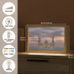 Zonsondergang - Moskee - Wolken - Islamitisch Light Box met kabel (Tafellamp) klein -USP_EN