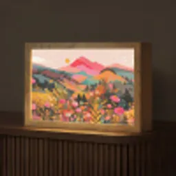 Zonsondergang - Bergvallei - Contrast Light Box met kabel (Tafellamp) klein -z3d_website