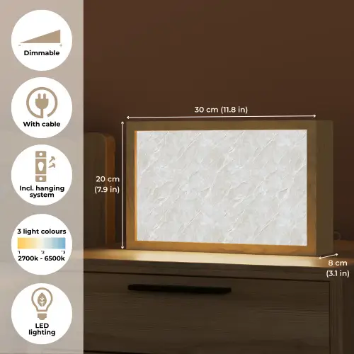 Oppervlakte - Textuur - Grijs Light Box met kabel (Tafellamp) klein 924 -USP_EN