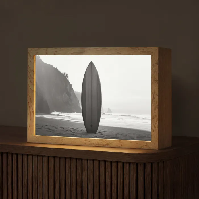 Surfplank - Zand - Zee Light Box met kabel (Tafellamp) klein -z3d_website