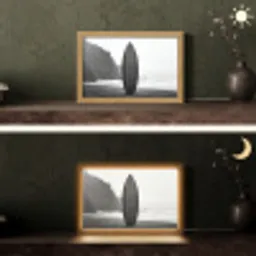 Surfplank - Zand - Zee Light Box met kabel (Tafellamp) klein -sfeer3