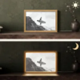 Surfer - Rots - Oceaan - Golven Light Box met kabel (Tafellamp) klein -sfeer3