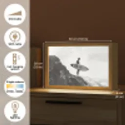Surfer - Rots - Oceaan - Golven Light Box met kabel (Tafellamp) klein -USP_EN