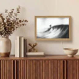 Surfer - Golf - Vervaagd - Zwart Light Box met kabel (Tafellamp) klein -sfeer2
