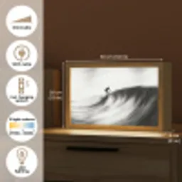 Surfer - Golf - Vervaagd - Zwart Light Box met kabel (Tafellamp) klein -USP_EN