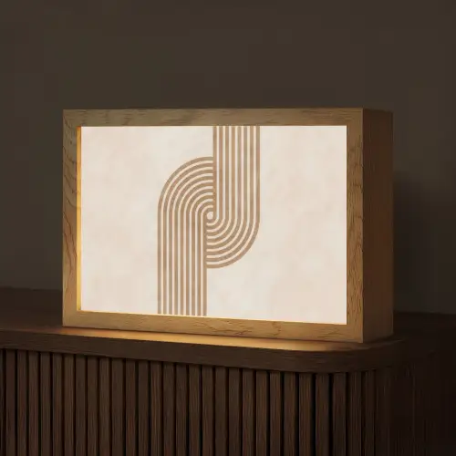 Symmetrische bocht - Koperkleurig Light Box met kabel (Tafellamp) klein -z3d_website