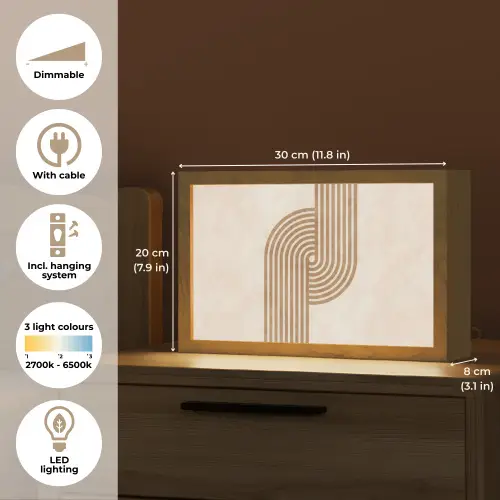 Symmetrische bocht - Koperkleurig Light Box met kabel (Tafellamp) klein -USP_EN