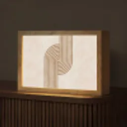 Symmetrische bocht - Koperkleurig Light Box met kabel (Tafellamp) klein -z3d_website