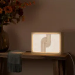 Symmetrische bocht - Koperkleurig Light Box met kabel (Tafellamp) klein -sfeer4