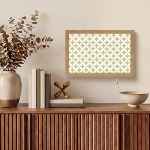 Symmetrisch - Motief - Beige Light Box met kabel (Tafellamp) klein 924 -sfeer2