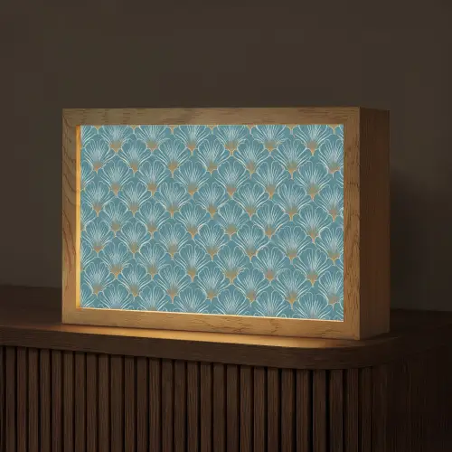 Symmetrisch - Patroon - Blauw Light Box met kabel (Tafellamp) klein 924 -z3d_website