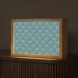 Symmetrisch - Patroon - Blauw Light Box met kabel (Tafellamp) klein 924 -z3d_website