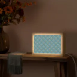 Symmetrisch - Patroon - Blauw Light Box met kabel (Tafellamp) klein 924 -sfeer4