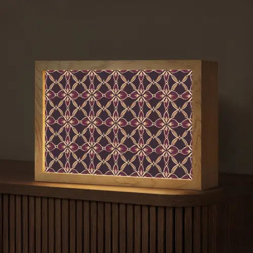 Symmetrisch - Tegel - Burgundy Light Box met kabel (Tafellamp) klein 924 -z3d_website