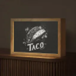 Taco - Kruiden - Witte krijtstijl - Tekst Light Box met kabel (Tafellamp) klein -z3d_website