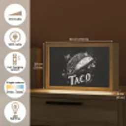 Taco - Kruiden - Witte krijtstijl - Tekst Light Box met kabel (Tafellamp) klein -USP_EN