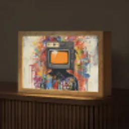 Televisie - Graffiti - Mens - Kleuren Light Box met kabel (Tafellamp) klein -z3d_website