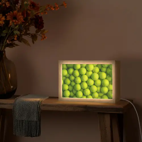 Tennisballen - Bal - Geel Light Box met kabel (Tafellamp) klein -sfeer4