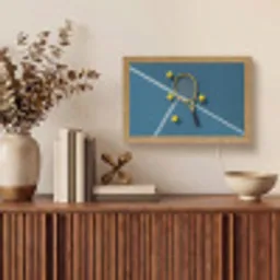Tennisracket - Bal - Blauw - Veld Light Box met kabel (Tafellamp) klein -sfeer2