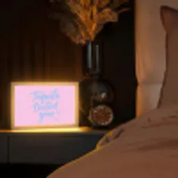 Tequila texted you - Roze - Blauw Light Box met kabel (Tafellamp) klein -sfeer1