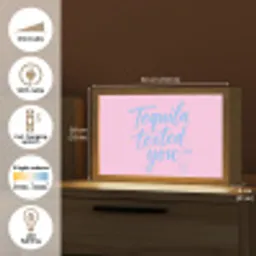 Tequila texted you - Roze - Blauw Light Box met kabel (Tafellamp) klein -USP_EN