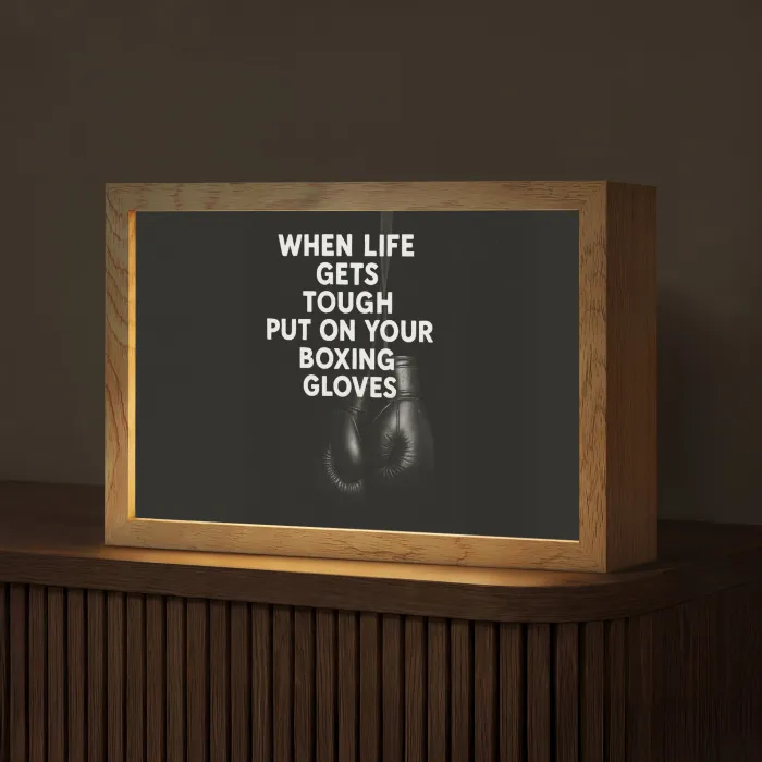 Tekst - Bokshandschoenen - Wit Light Box met kabel (Tafellamp) klein -z3d_website