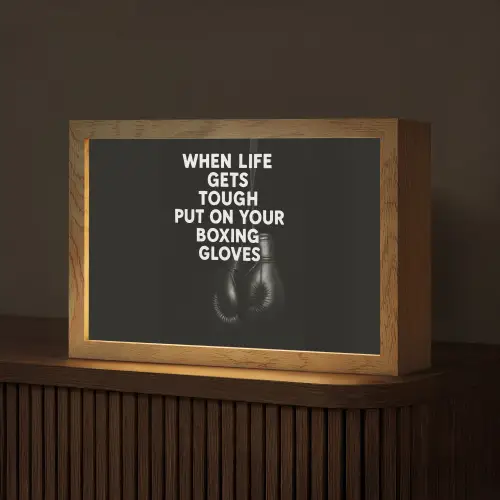 Tekst - Bokshandschoenen - Wit Light Box met kabel (Tafellamp) klein -z3d_website