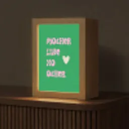 Tekst - Hartje - Moeder - Groen Light Box met kabel (Tafellamp) klein -z3d_website