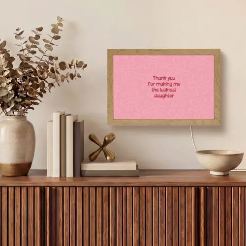 Tekst - Rood - Moederdag Light Box met kabel (Tafellamp) klein -sfeer2