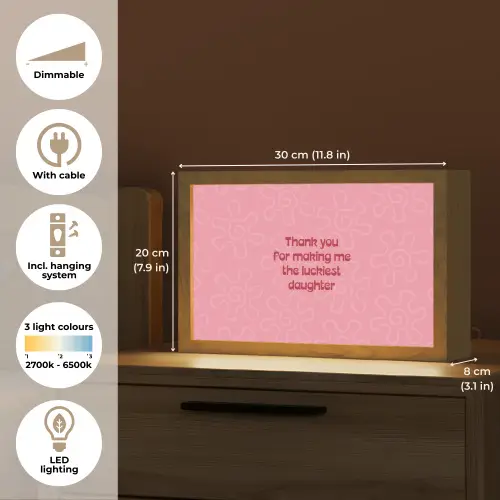 Tekst - Rood - Moederdag Light Box met kabel (Tafellamp) klein -USP_EN