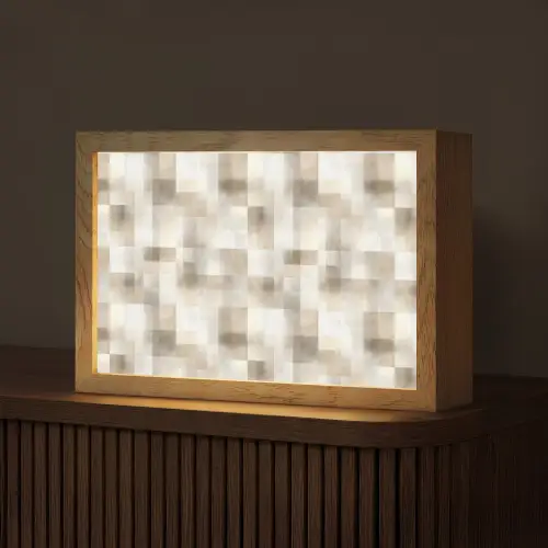 Textuur - Linnen - Beige Light Box met kabel (Tafellamp) klein 924 -z3d_website