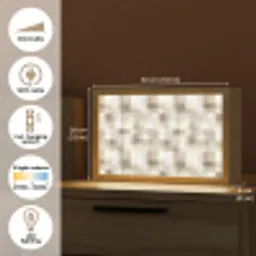 Textuur - Linnen - Beige Light Box met kabel (Tafellamp) klein 924 -USP_EN