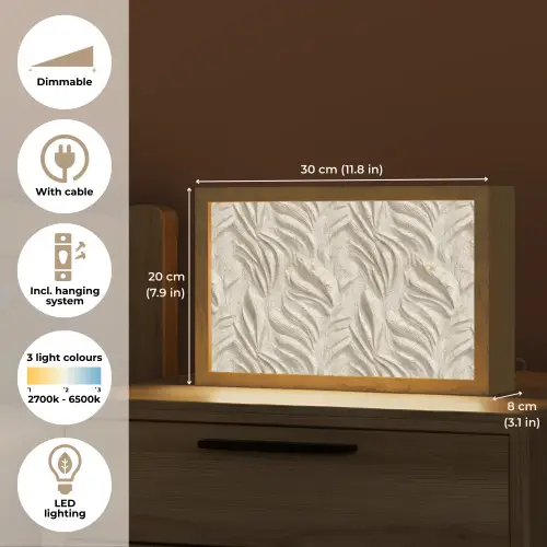 Textuur - Reliëf - Beige Light Box met kabel (Tafellamp) klein 924 -USP_EN