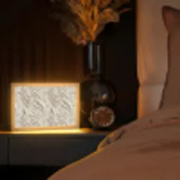 Textuur - Reliëf - Beige Light Box met kabel (Tafellamp) klein 924 -sfeer1