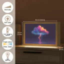Donderwolk - Bliksemschicht - Licht - Blauw Light Box met kabel (Tafellamp) klein -USP_EN