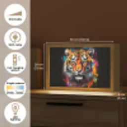 Tijger - Graffiti - Dieren - Zwart Light Box met kabel (Tafellamp) klein -USP_EN