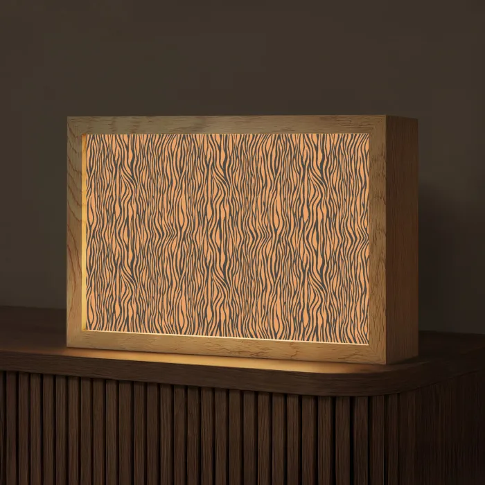 Tijger - Oranje - Patroon - Strepen Light Box met kabel (Tafellamp) klein 924 -z3d_website