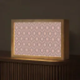 Strak - Patroon - Roze - Donkerblauw Light Box met kabel (Tafellamp) klein 924 -z3d_website
