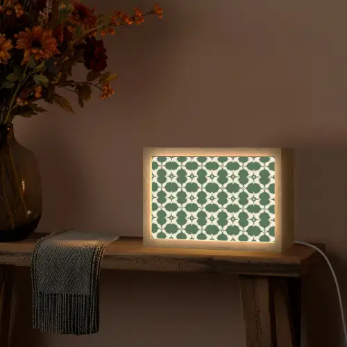 Tegel - Klassiek - Groen Light Box met kabel (Tafellamp) klein 924 -sfeer4