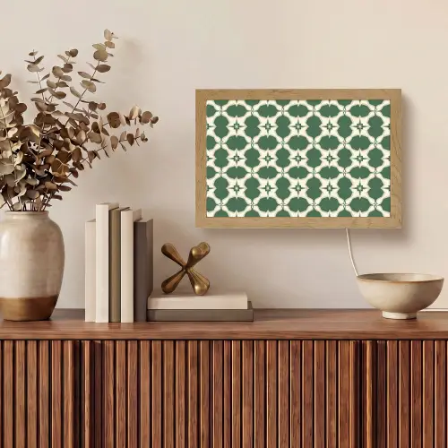 Tegel - Klassiek - Groen Light Box met kabel (Tafellamp) klein 924 -sfeer2
