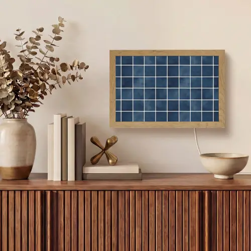 Tegel - Modern - Blauw Light Box met kabel (Tafellamp) klein 924 -sfeer2