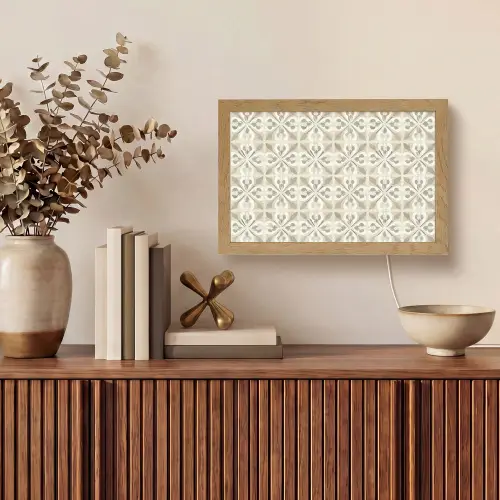Tegel - Motief - Beige Light Box met kabel (Tafellamp) klein 924 -sfeer2