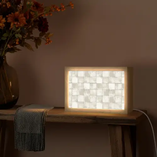 Tegel - Patroon - Verweerd Light Box met kabel (Tafellamp) klein 924 -sfeer4