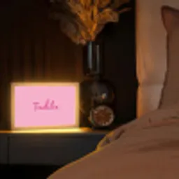 Toedeloe - Roze - Minimalistisch Light Box met kabel (Tafellamp) klein -sfeer1