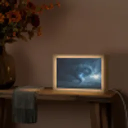 Tornado - Duister - Wolken Light Box met kabel (Tafellamp) klein -sfeer4