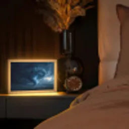 Tornado - Duister - Wolken Light Box met kabel (Tafellamp) klein -sfeer1