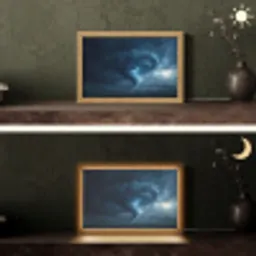 Tornado - Duister - Wolken Light Box met kabel (Tafellamp) klein -sfeer3
