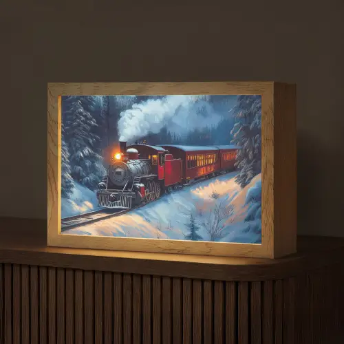 Trein - Kerst - Sneeuw - Kersttrein Light Box met kabel (Tafellamp) klein -z3d_website