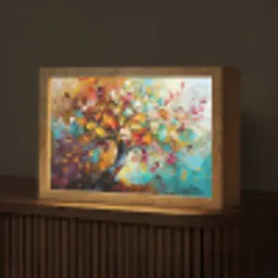 Boom - Abstract - Kleurrijk - Bloemen Light Box met kabel (Tafellamp) klein -z3d_website